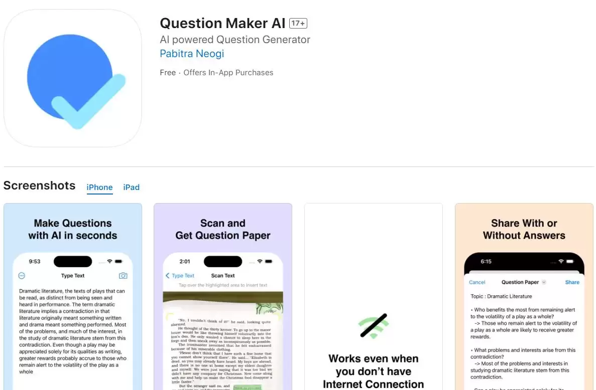 Question Maker AI : 扫描或输入文本生成题库