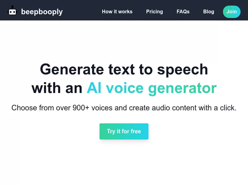 Beepbooply : 生成文字转语音的AI声音生成器