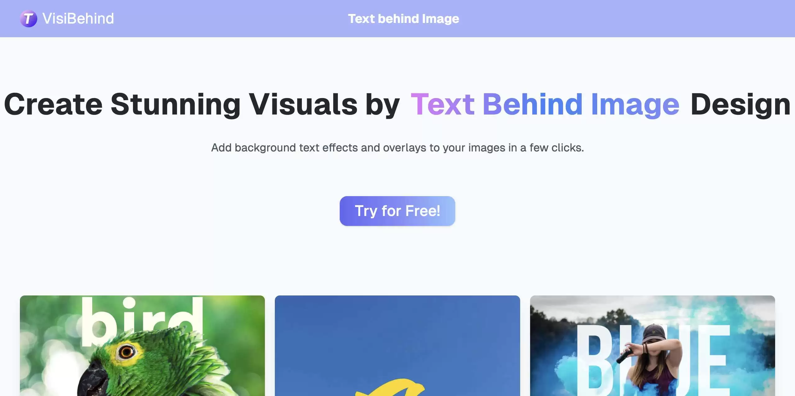 VisiBehind-轻松在线创建惊艳的图像文字效果