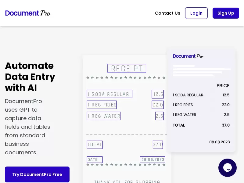 DocumentPro : 自动化数据录入