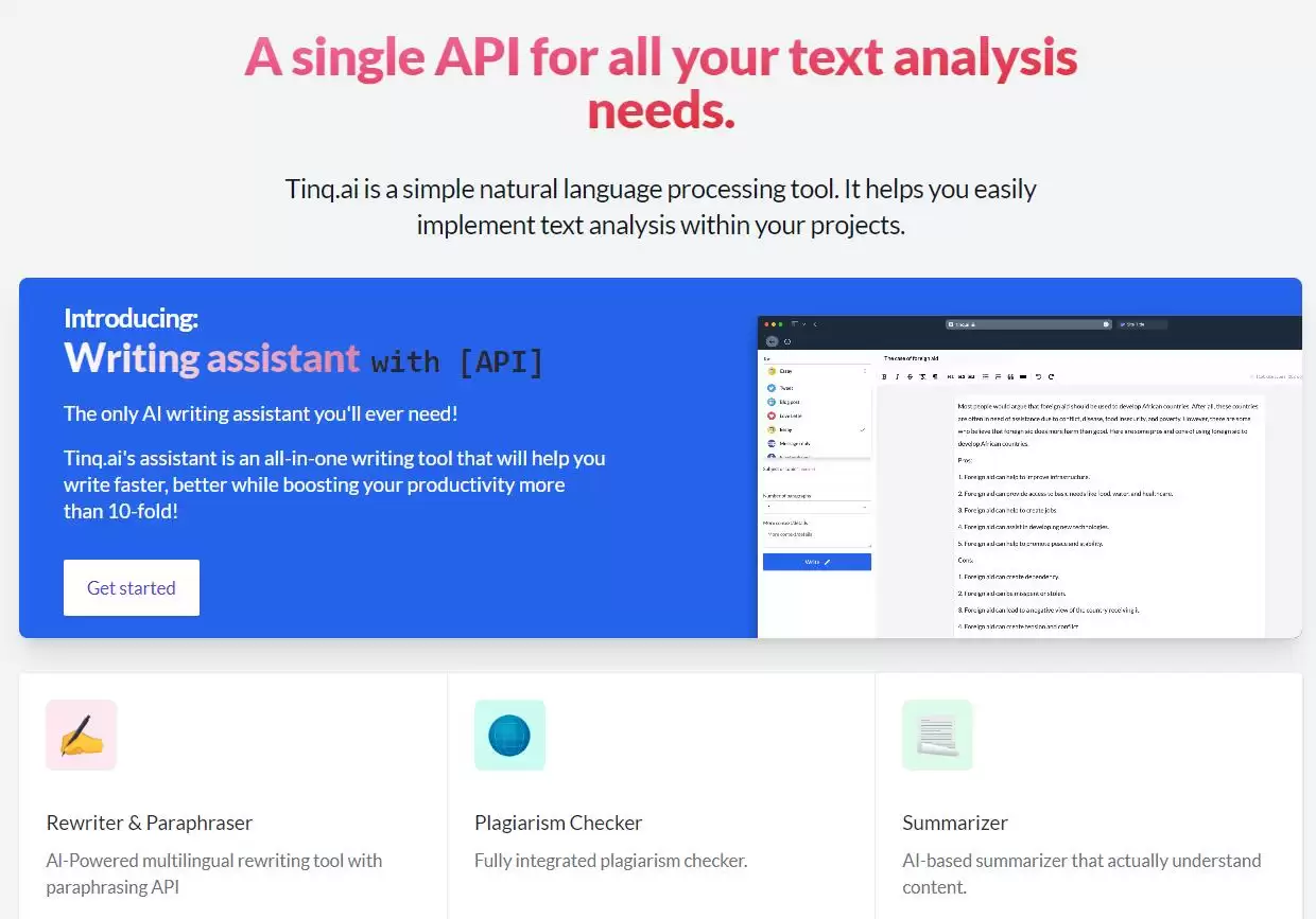 Tinq.ai - NLP API : 一站式NLP API工具包