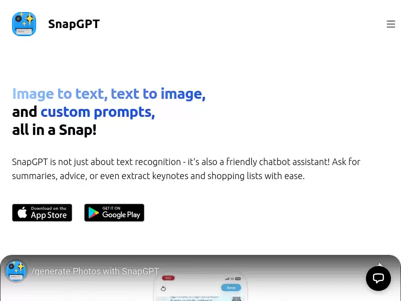 SnapGPT : 图片转文字、文字转图片、自定义对话，一切尽在SnapGPT