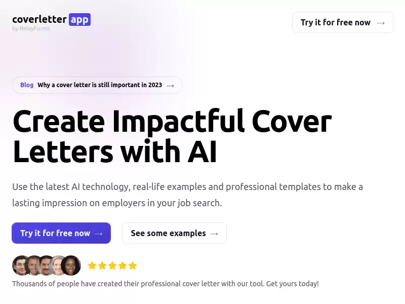 coverletter.app : AI助手快速生成个性化求职信
