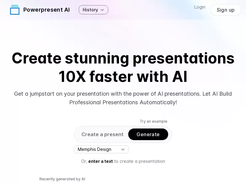 Powerpresent AI : AI快速创建强大演示文稿