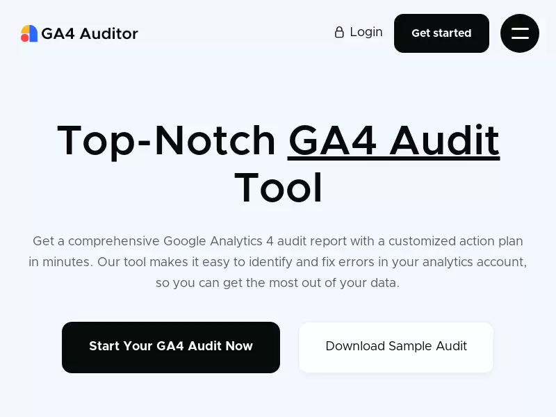 GA4 Auditor : 自动化的GA4审核工具，可在几分钟内提供全面的分析审核报告和可行动计划。