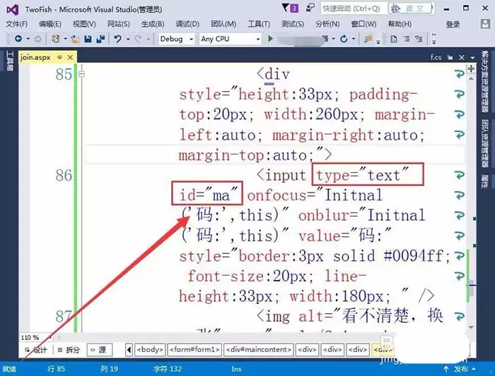 VisualStudio网页怎么插入验证码标签