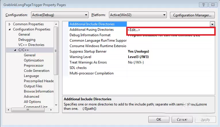 VS2013项目怎么添加相关头文件Include File