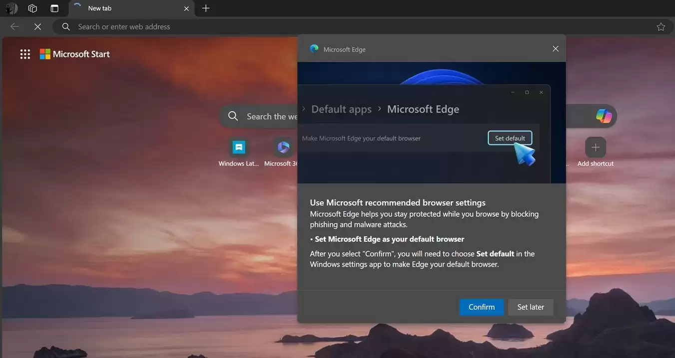 全新的 3D 横幅：微软力邀 Win11 用户把 Edge 设为默认浏览器