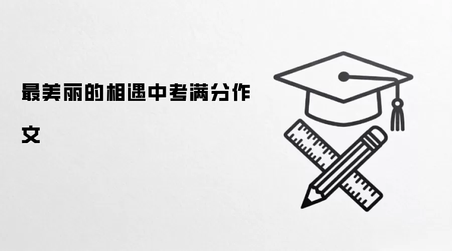 最美丽的相遇中考满分作文