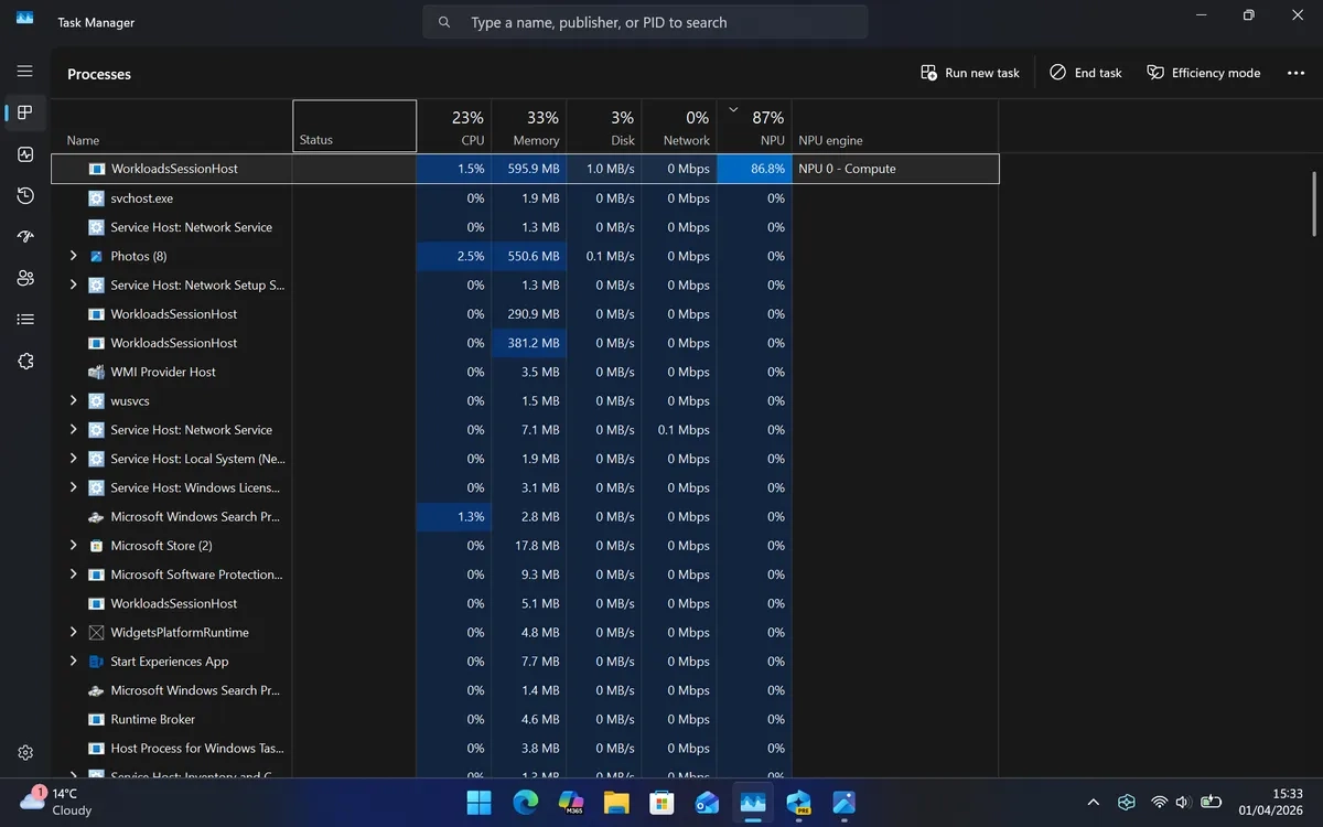 微软 Win11 预览版升级任务管理器：全面监控 NPU 资源，摸清 AI 应用底细