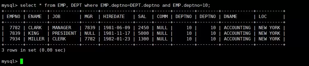 MySQL的复合查询功能实现