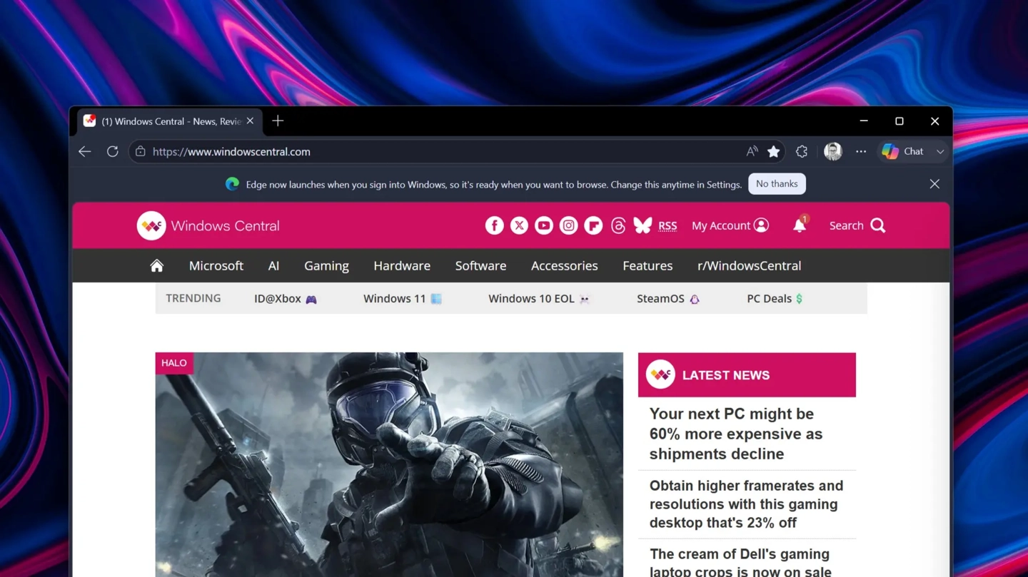 微软 Beta 版 Edge 测试新策略，开机后浏览器“不请自来”