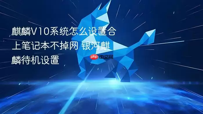 麒麟V10系统怎么设置合上笔记本不掉网 银河麒麟待机设置
