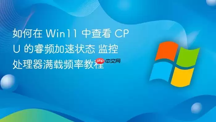 如何在 Win11 中查看 CPU 的睿频加速状态 监控处理器满载频率教程