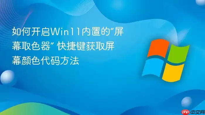 如何开启Win11内置的“屏幕取色器” 快捷键获取屏幕颜色代码方法