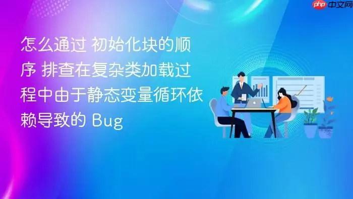 怎么通过 初始化块的顺序 排查在复杂类加载过程中由于静态变量循环依赖导致的 Bug