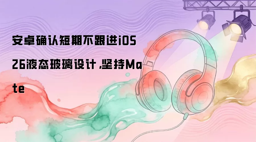 安卓确认短期不跟进iOS 26液态玻璃设计，坚持Mate