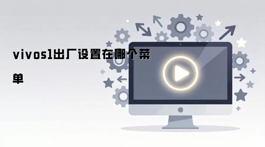 vivos1出厂设置在哪个菜单