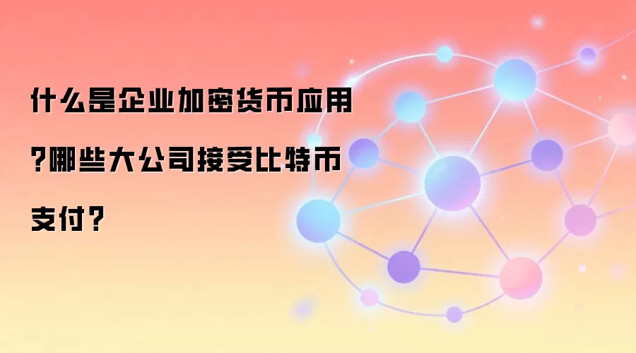什么是企业加密货币应用？哪些大公司接受比特币支付？