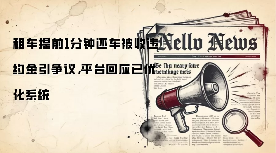 租车提前1分钟还车被收违约金引争议，平台回应已优化系统