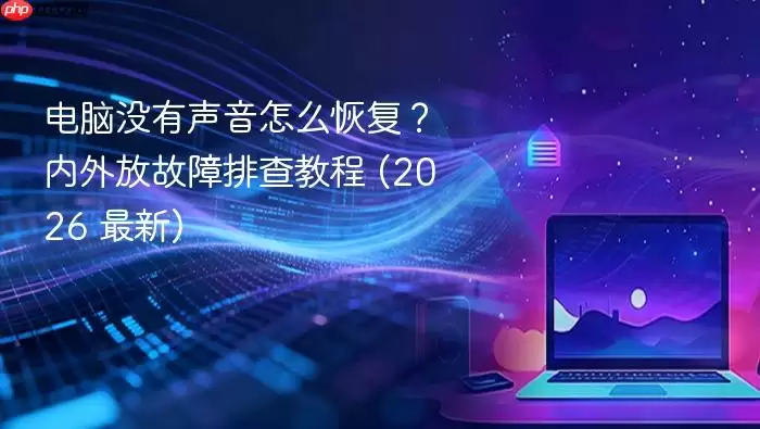 电脑没有声音怎么恢复？内外放故障排查教程 (2026 最新)