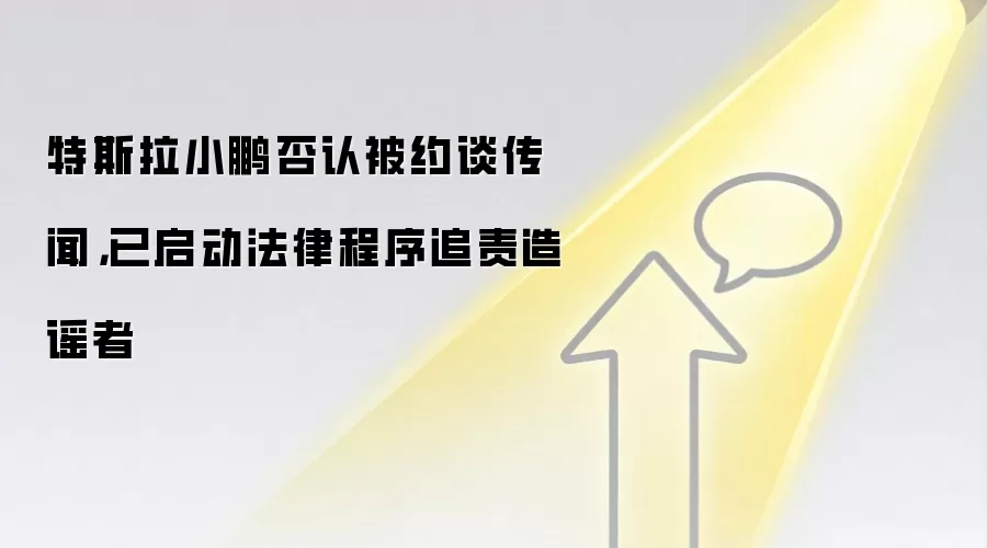 特斯拉小鹏否认被约谈传闻，已启动法律程序追责造谣者