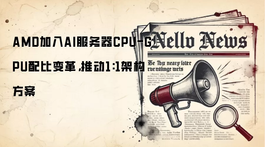 AMD加入AI服务器CPU-GPU配比变革，推动1:1架构方案