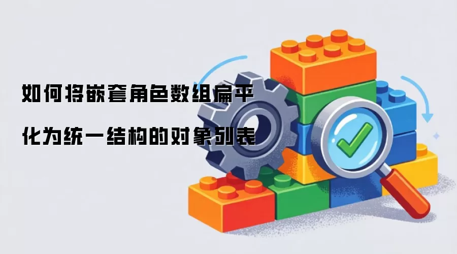 如何将嵌套角色数组扁平化为统一结构的对象列表