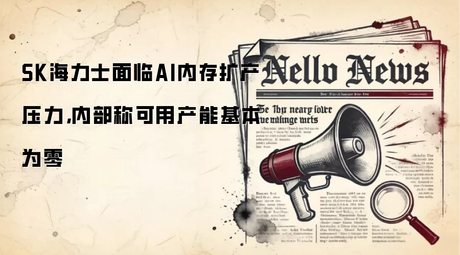 SK海力士面临AI内存扩产压力，内部称可用产能基本为零