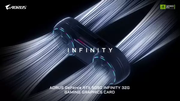 技嘉AORUS RTX 5090 INFINITY发布:双风扇藏着第三把风扇 出厂超频327MHz