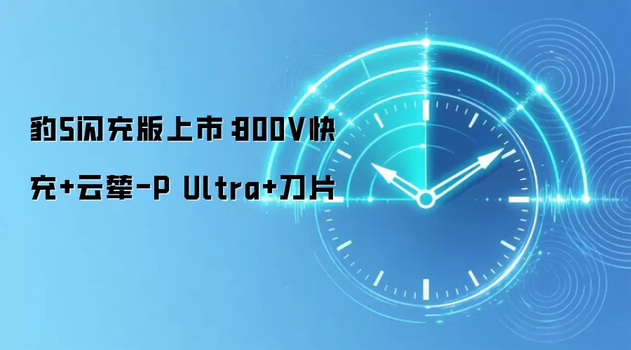 豹5闪充版上市：800V快充+云辇-P Ultra+刀片