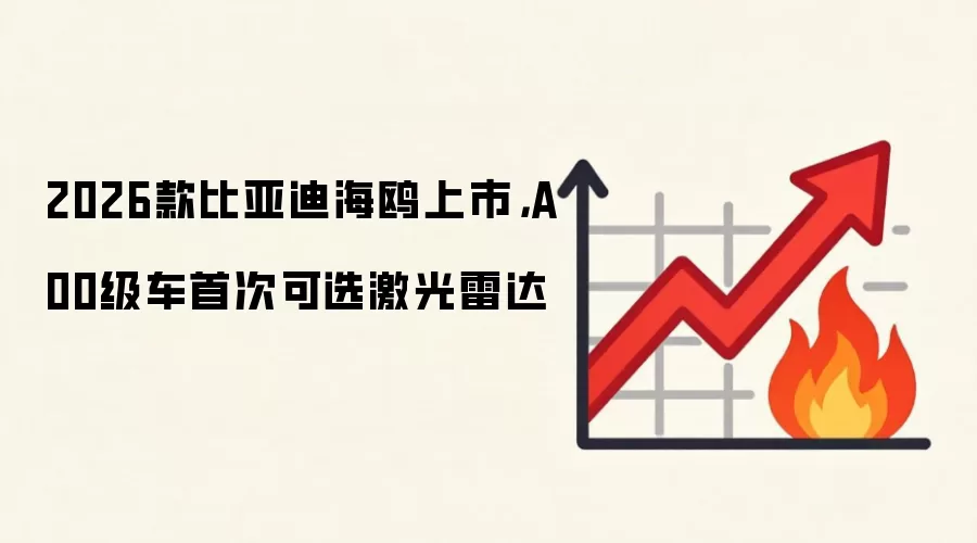 2026款比亚迪海鸥上市,A00级车首次可选激光雷达