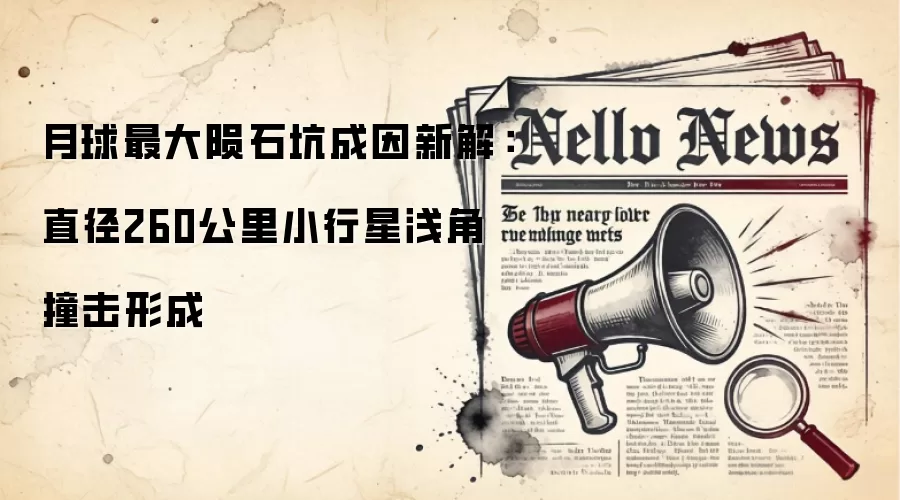 月球最大陨石坑成因新解：直径260公里小行星浅角撞击形成