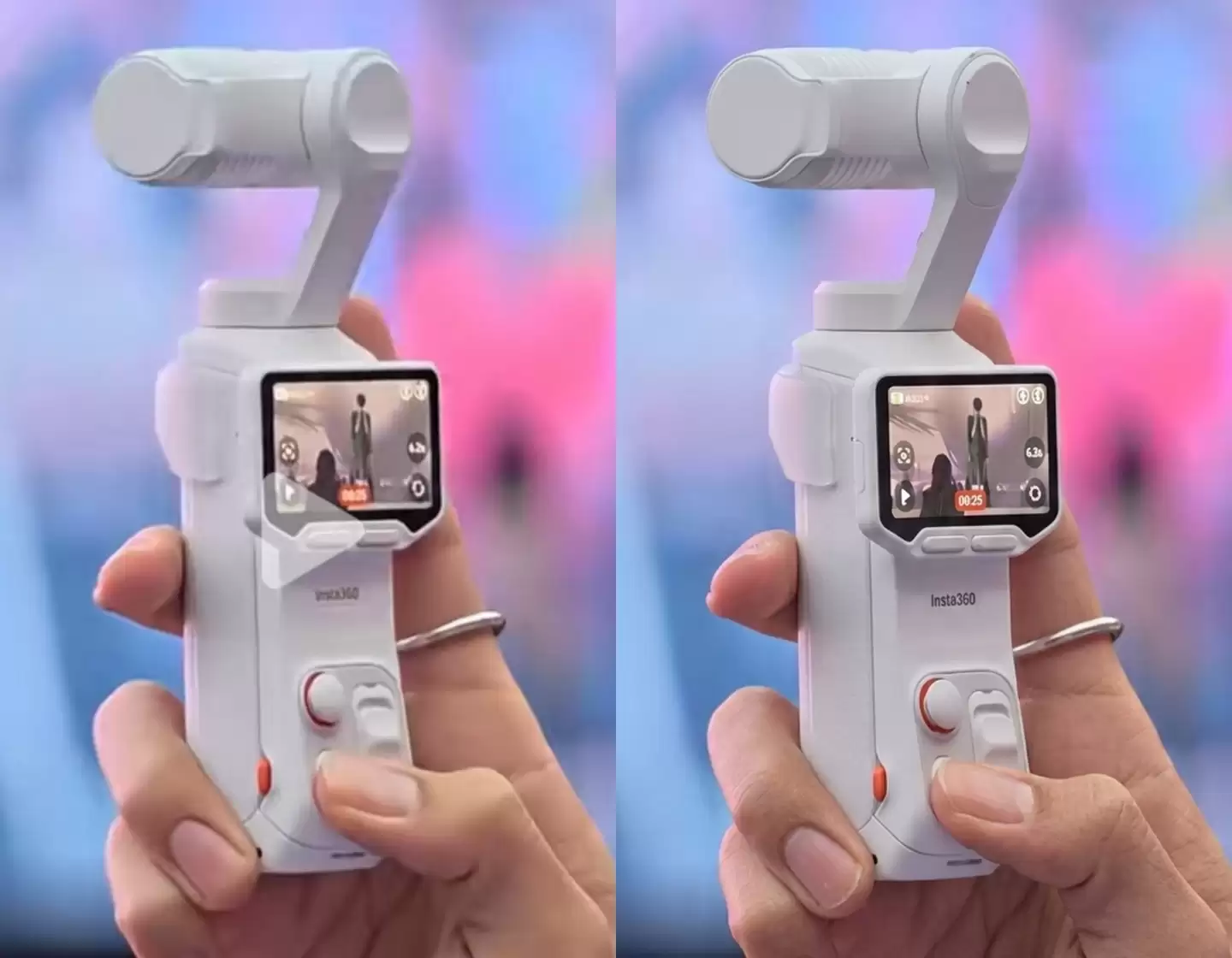 白色版影石Insta360 Luna Ultra云台相机曝光：双摄