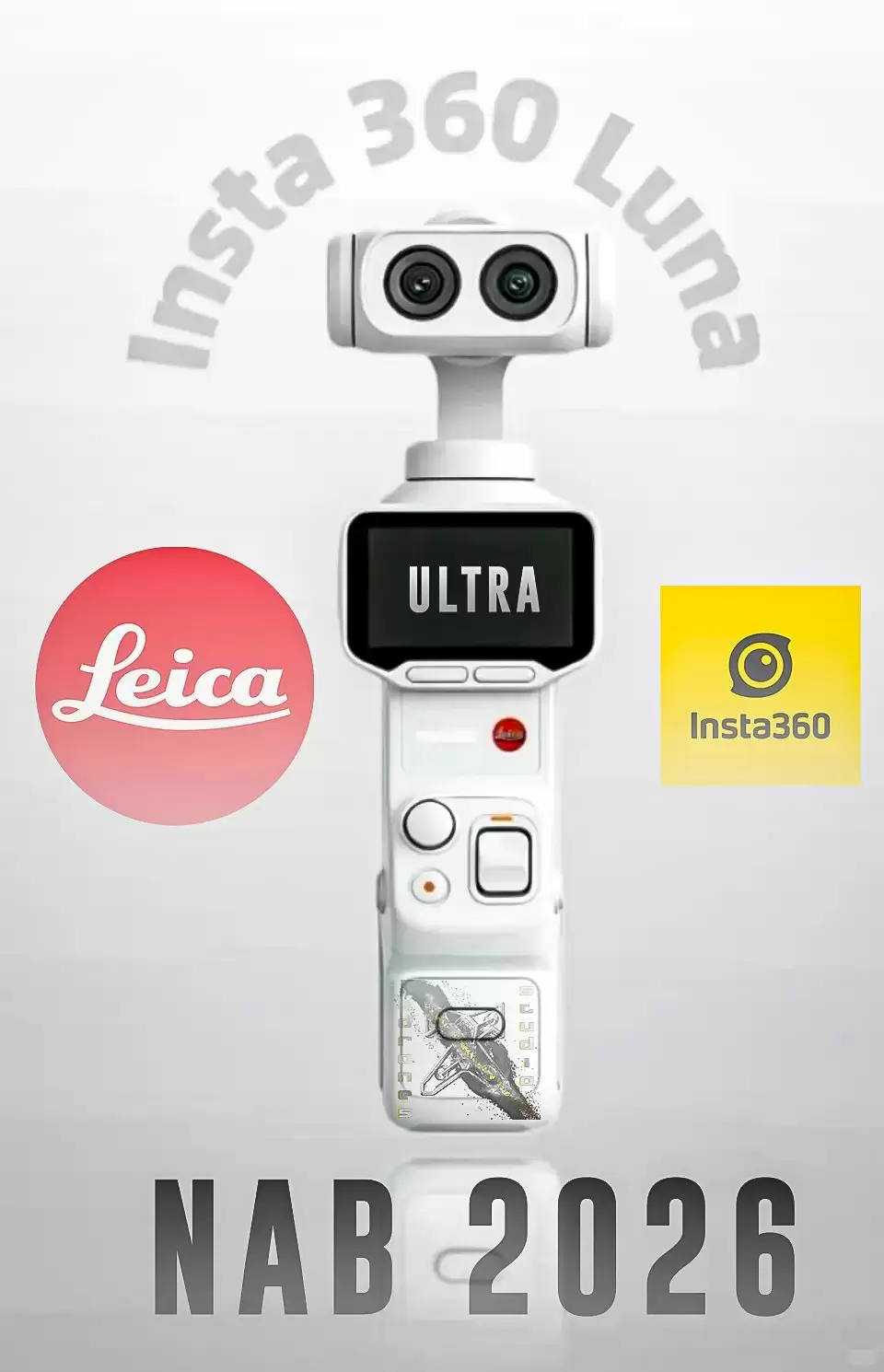 白色版影石Insta360 Luna Ultra云台相机曝光：双摄