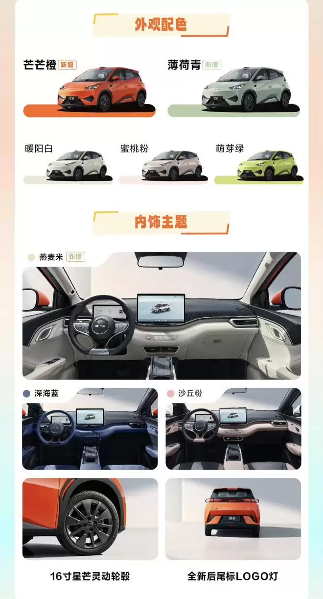 可选激光雷达 比亚迪2026款海鸥上市售6.99万元起