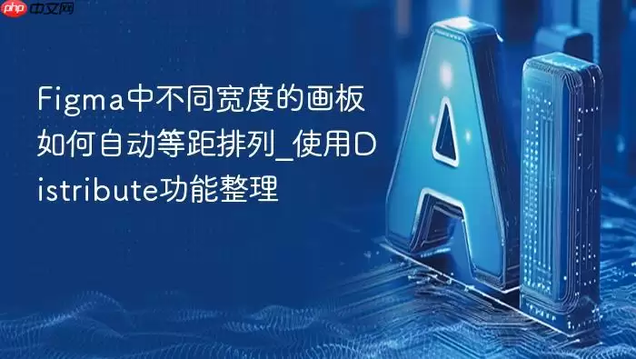 Figma中不同宽度的画板如何自动等距排列_使用Distribute功能整理