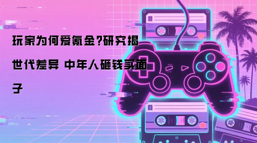 玩家为何爱氪金?研究揭世代差异 中年人砸钱买面子