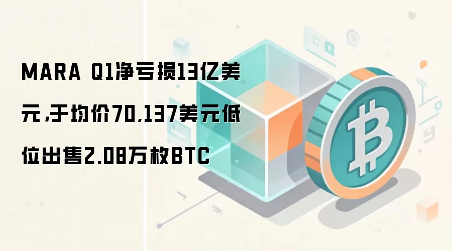 MARA Q1净亏损13亿美元，于均价70,137美元低位出售2.08万枚BTC