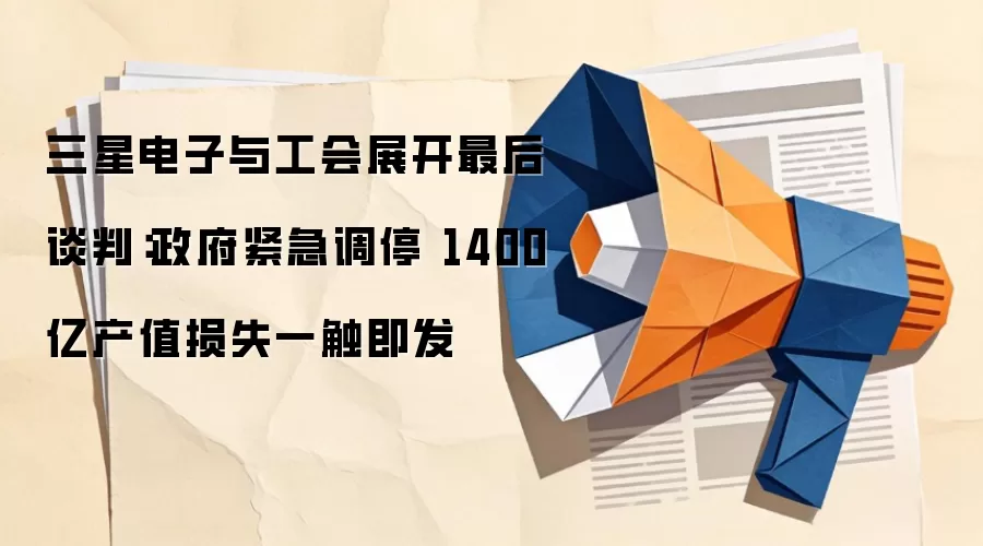 三星电子与工会展开最后谈判：政府紧急调停 1400亿产值损失一触即发