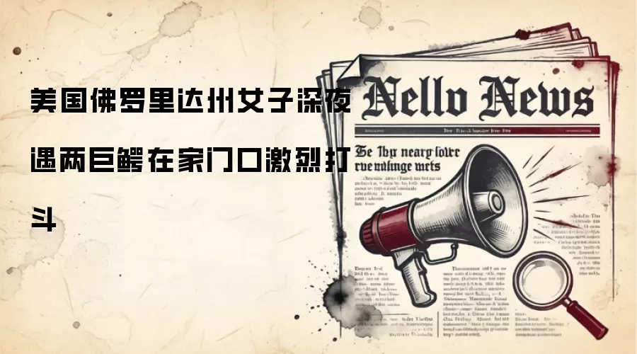 美国佛罗里达州女子深夜遇两巨鳄在家门口激烈打斗