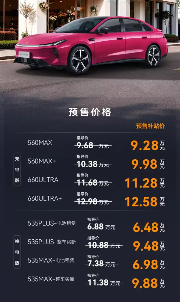 99秒极速换电！极狐S3定档5月22日：续航660km 预售6.48万起