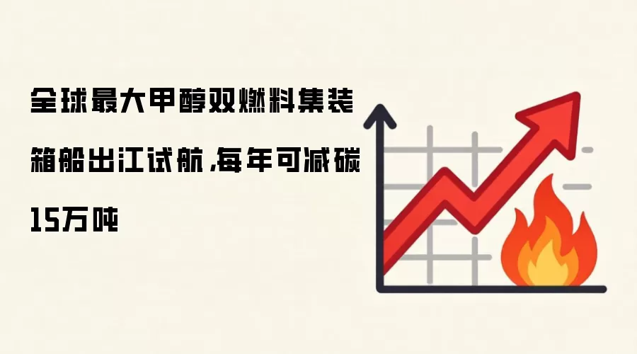 全球最大甲醇双燃料集装箱船出江试航,每年可减碳15万吨