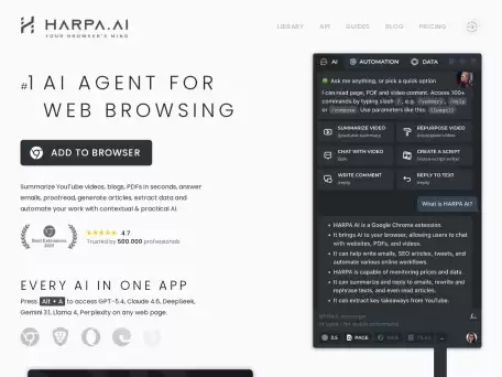 Harpa.ai-HARPA AI是一个Chrome扩展和