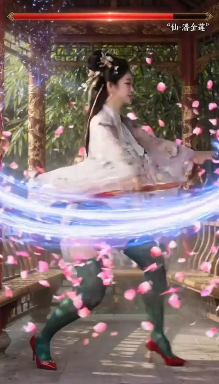 AI生成《黑神话·金莲》视频 美女身材太夸张了