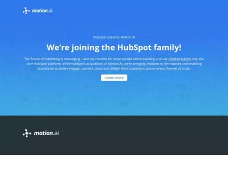 HubSpot收购Motion AI-免费聊天机器人生成器软件,HubSpot 是一个 CRM 平台