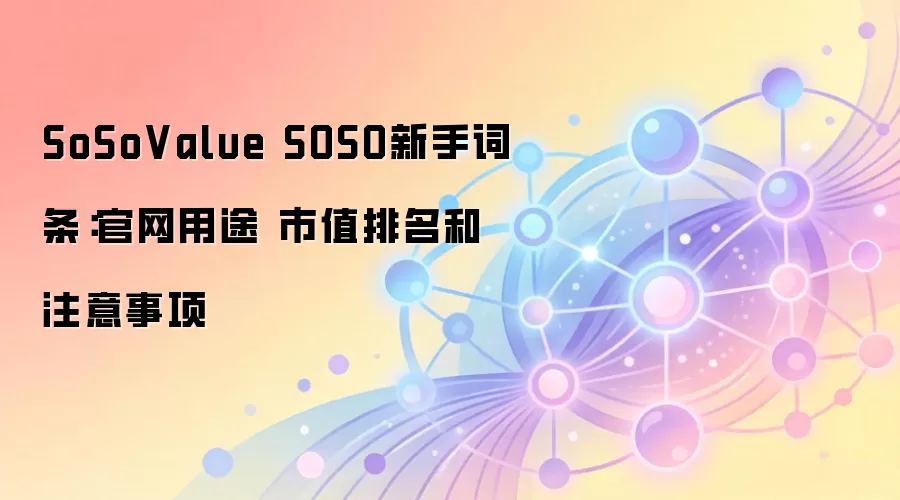 SoSoValue SOSO新手词条：官网用途 市值排名和注意事项