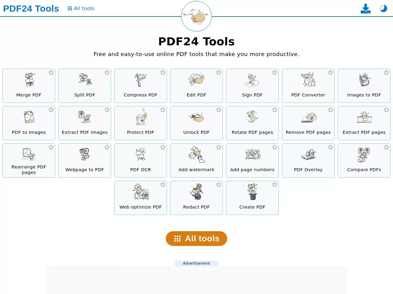 PDF24Tools-一个提供全面在线PDF处理工具的平台