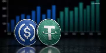 稳定币交易量增长趋势与全球资本流动示意图