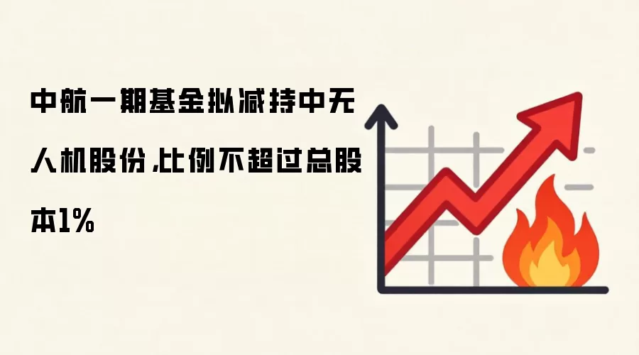 中航一期基金拟减持中无人机股份，比例不超过总股本1%